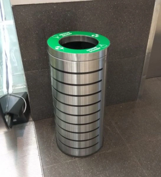 Урна Аврора-1, шлиф. с наклейками, с емкостью 38 л