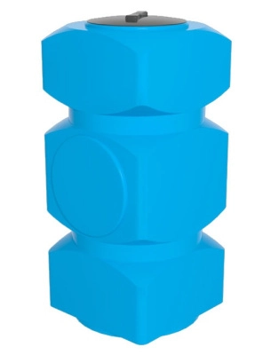 Емкость К 500 л. вертикальная голубая с отводом 