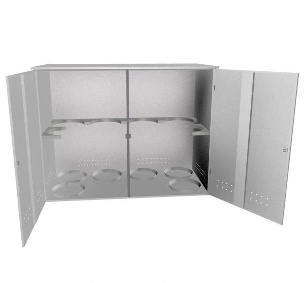 Шкаф для баллонов 1350x560x400 мм Светло-серый