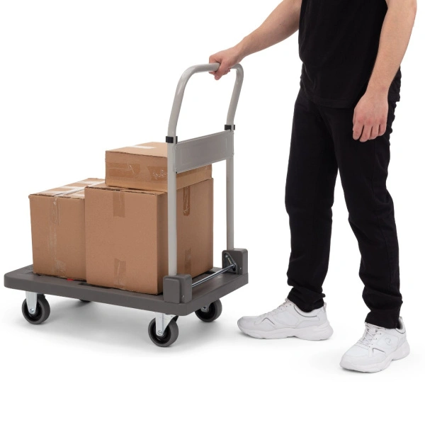 Тележка грузовая платформенная FW-150П со складной ручкой 