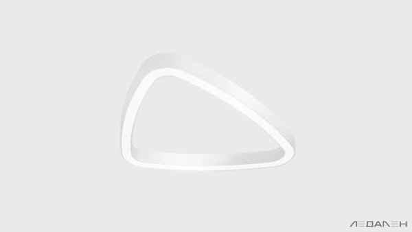 Треугольный подвесной светильник TRIANGOLO SOFT PRO M 4000K 58W, корпус черный