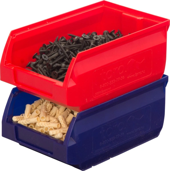 Ящик сплошной 170×105×75 мм, объем 1.34 л., арт.: 5001, синий, код: 10033