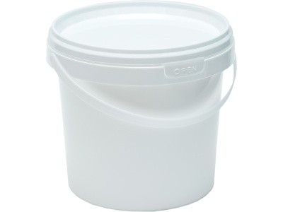Ведро 1,1л. круглое, с белой крышкой, арт. ВП 1,1 бел, код: 28120