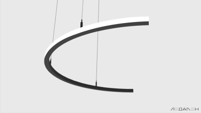 Светильник дуга ARCO SIDE 6000K 24W, корпус черный