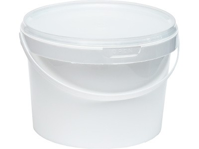 Ведро 2,3л. круглое, с белой крышкой, с ручкой, арт. ВП 2,3, код: 28118