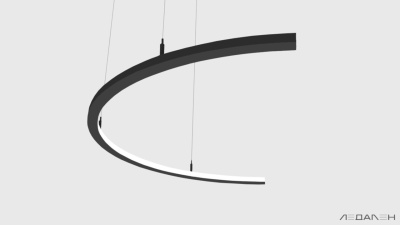 Светильник дуга ARCO DENTRO 3000K 96W, корпус черный